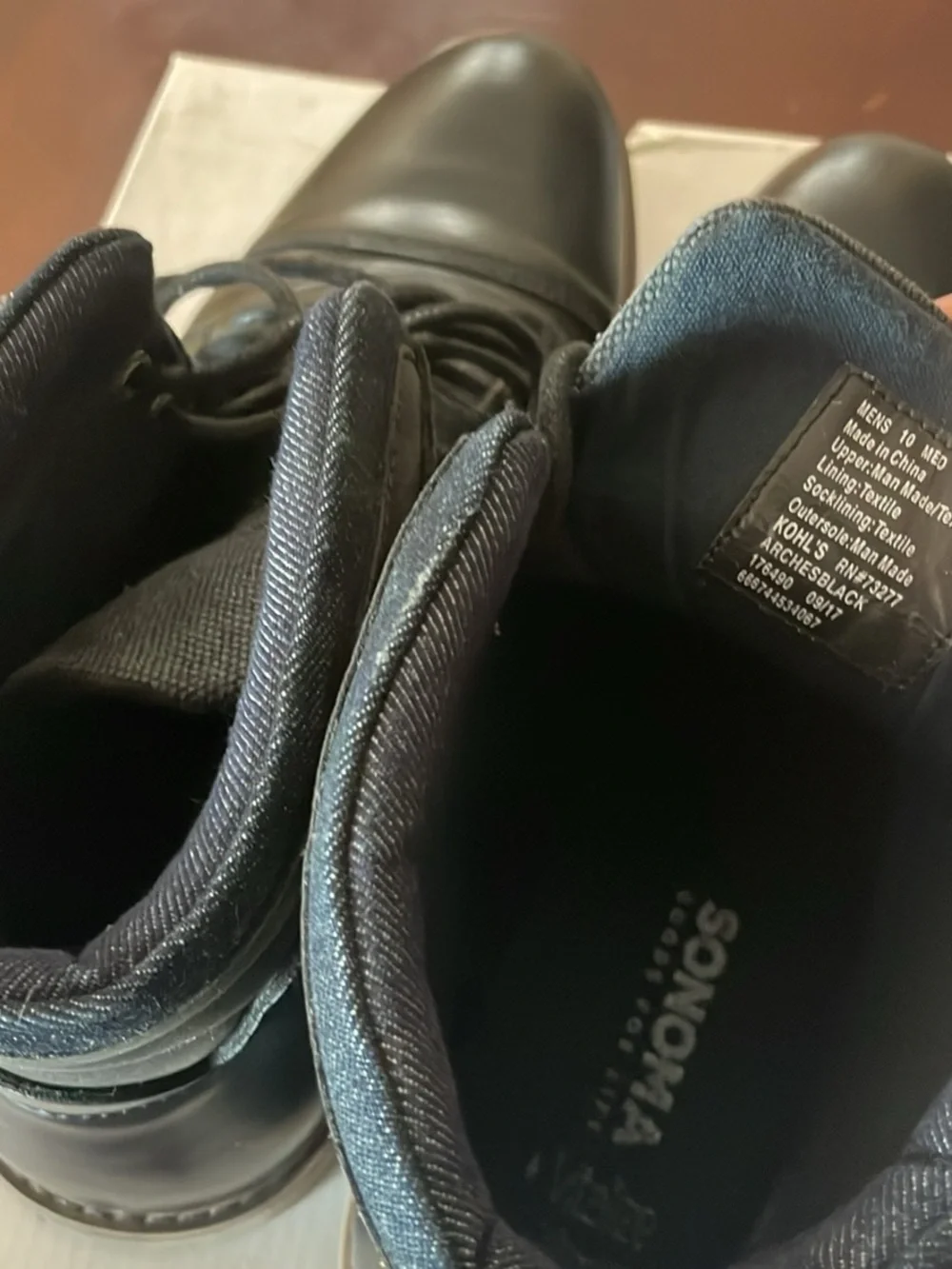 Size 10 black Sonoma Goods for Life Vitalize Ortholite lace-up ankle boots